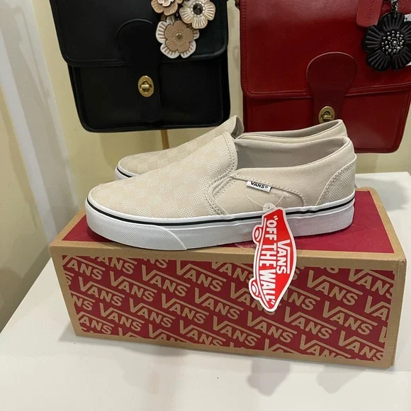 Vans  Slip-On Sneakers - Beige Checkerboard - Picture 5 of 9